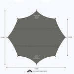 Mountain Tapir Camping Tarp Octagon Large 5.1m x 5.1m Waterproof Silver Coated Flysheet