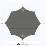 Mountain Tapir Camping Tarp Octagon Large 5.1m x 5.1m Waterproof Silver Coated Flysheet
