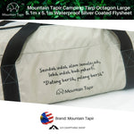 Mountain Tapir Camping Tarp Octagon Large 5.1m x 5.1m Waterproof Silver Coated Flysheet