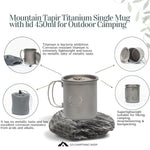 Mountain Tapir titanium single mug with lid 450ml for outdoor camping
