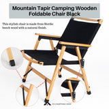 Mountain Tapir Camping Wooden Foldable Arm Chair, Black