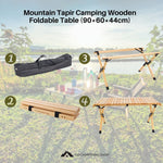 Mountain Tapir Camping Wooden Foldable Table (90*60*44cm)