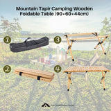 Mountain Tapir Camping Wooden Foldable Table (90*60*44cm)