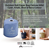 Outdoor Roll Paper Bag Denim Wind, Blue