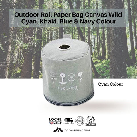 Outdoor Roll Paper Bag Canvas Wild, Cyan