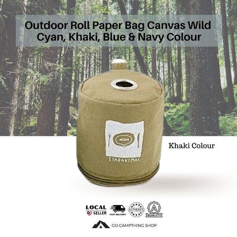 Outdoor Roll Paper Bag Canvas Wild, Khaki