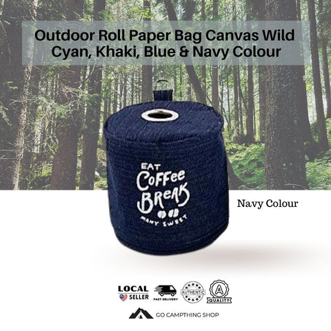 Outdoor Roll Paper Bag Denim Wind, Navy