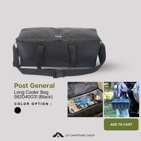 POST GENERAL Long Cooler Bag 982040031 (Black) for camping and outdoor
