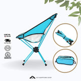 Ultralight Folding Chair Durable Cationic Polyester Bench Eco Friendly Storage Bag Included for Camping Mountain Climbing Outdoor