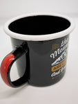 Outdoor Camping Mugs-Coffee Mug 350ml-Enamel Travel Mug Cup, Tea Camp Enamel Cup Set for Drinks Home Office Use/Fishing/Picnics, Outdoor Mountaineering Enthusiasts (Black)