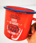 Enamel Outdoor Camping Mugs-Coffee Mug 350ml Red