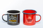 Enamel Outdoor Camping Mugs-Coffee Mug 350ml Red